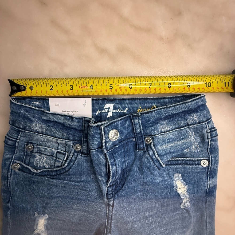 NWT 7 for all mankind Josefina skinny boyfriend blue jeans girls size 5 - Picture 10 of 11